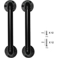 thumbnail image 6 of Industrial Pipe Door Pull Handle 12 Inch, Black Rustic Industrial Grab Bar, Towel Bar, Antique Rustic Cast Iron Handrail for Stairs, Gate, Garage, 6 of 6