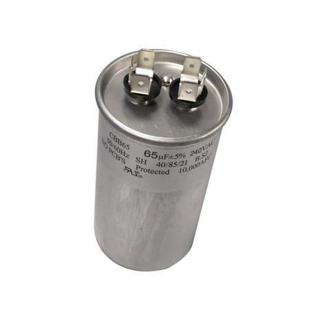 

CBB65 240VAC 65uF Run Capacitor 65MFD 65 MFD 240V SH B. 50x91mm 40/85/21 UL Listed