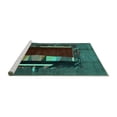 thumbnail image 2 of Ahgly Company Machine Washable Indoor Round Abstract Turquoise Blue Modern Area Rugs, 4' Round, 2 of 4