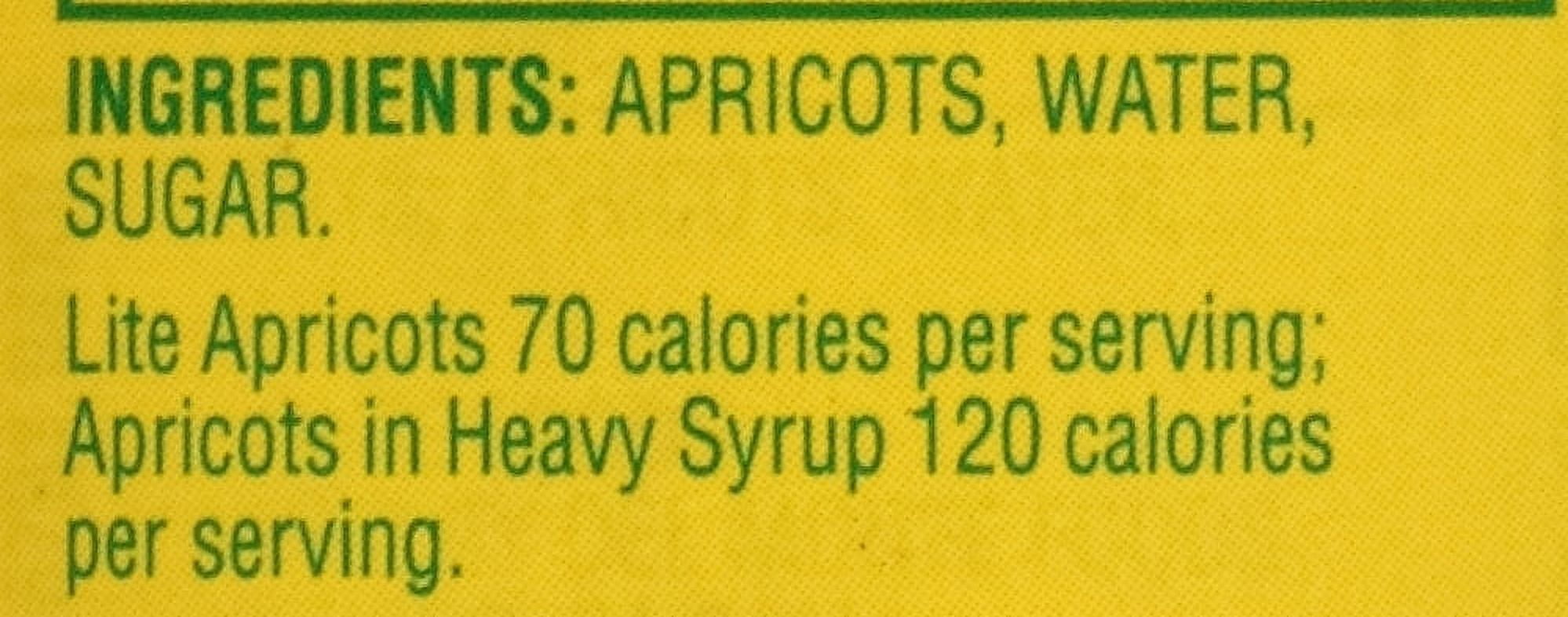 Del Monte Lite Apricot Halves Canned Fruit 15 oz Can (Pack of 4)