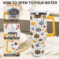 thumbnail image 4 of Pumpkin Tumbler with Handle and Straw 40 oz Fall Cup Plaid Pumpkin Coffee Travel Mug Stainless Steel Insulated Tumbler Fall Decorate Gifts for Women, 4 of 6