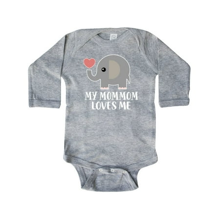 

Inktastic Mommom Loves Me Grandchild Gift Gift Baby Boy or Baby Girl Long Sleeve Bodysuit