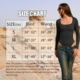thumbnail image 3 of OQQ Women's 1 Piece Bodysuits Ribbed One Piece Square Neck Long Sleeve Bodysuits, 3 of 7