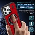 thumbnail image 6 of Hotpom for iPhone 15 Pro Case with 2 Pack Screen Protector, Double Ring Kickstand, Heavy Duty Shockproof Drop Protection and Rugged Anti-Scratch Phone Cover, Red, 6 of 8