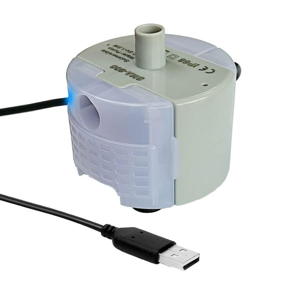 Yammee USB-Interface Pump for Pet Drinking Fountain Aquariums SMA-800 Motor Super Silenced Pump with LED Light