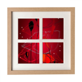 thumbnail image 1 of Red Flowers Art Painting Corn Frame Wall Tabletop Display 4 Openings Picture, 1 of 3