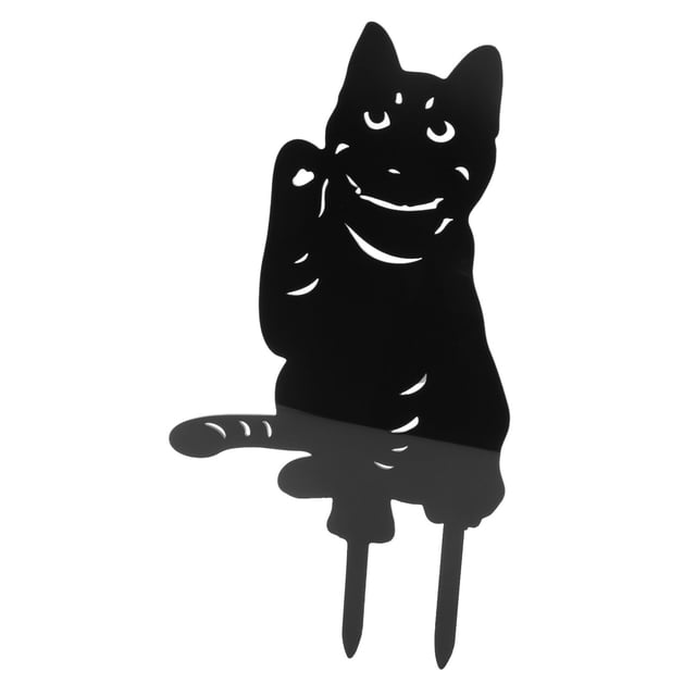 Estaca De Jardín Para Gatos, Protección Contra La Lluvia, Estatua De Animal Decorativa, Silueta, Protección Contra El Viento, Letrero De Jardín De Gato Negro, Acrílico Para