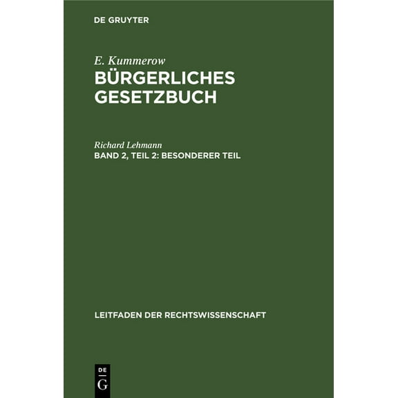Leitfaden Der Rechtswissenschaft Besonderer Teil, Book 3, (Hardcover)