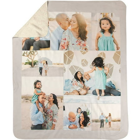 Sherpa Fleece Quilt - 50x60 Sherpa Fleece Photo Collage Blanket
