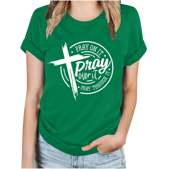 Blusas de Manga Corta para las Mujeres Imprimir Cuello Redondo Camiseta, Blusa Clásica Vintage para la Primavera Y el Verano