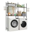 thumbnail image 1 of VEVOR Over Washer and Dryer Storage Shelf Two Row 4 Tiers Washer Rack Black, 1 of 9