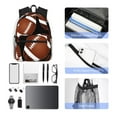 thumbnail image 5 of Goofa Brown Football On Black Print Casual Backpack for Women Men,Waterproof High School Bookbag,Lightweight Travel Daypack,Classic College Backpack,Laptob Backpack, 5 of 6