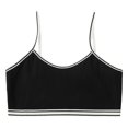 thumbnail image 3 of Wuxian Teen Girls Bras Crop Top Bra Spaghetti Strap Seamless Sports Bra Training White Teen Bra Camisole Style Lightweight Seamless Kids Bra,Black, 3 of 6