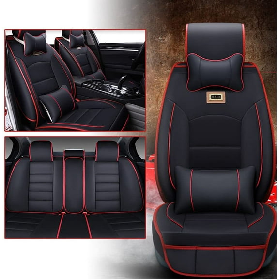 DENEST Car Seat Cover,11Part Auto Ultra-Luxury PU Leather Car Seat for Deluxe 5-Seats Car
