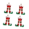 thumbnail image 2 of 4 piezas de adornos navideños para piernas de elfo, color rojo, verde y blanco, adorables adornos colgantes para árbol. Estilo B, 2 of 9