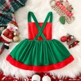 thumbnail image 3 of Baby Girls Sleeveless Dress Classic Color Blocked Christmas Photo Shoot Daily Wear Dresses for Party, 3 of 7