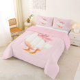 thumbnail image 2 of Erosebridal Pink Bowknot Cute Bows Queen Comforter Set,Kawaii Duck Bedding Comforter Set For Girls Kids, Reversible 3 Pieces, 2 of 7