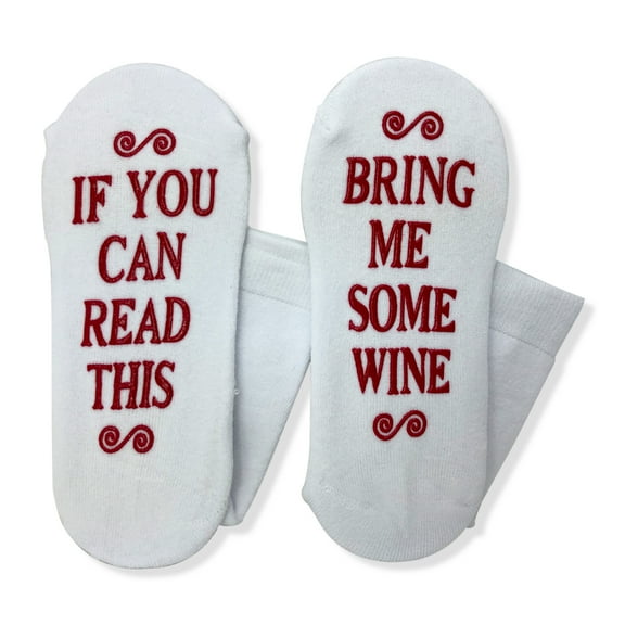 "If You Can Read This, Bring Me Some Wine" Funny Cozy Cotton Socks for Men & Women, Mom & Dad, New Mom, New Dad, Brother & Sister, Many Options Available