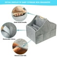 thumbnail image 6 of Diaper storage box, Baby diaper caddy organizer, car felt caddy, baby product storage basket, solid wood handle, detachable partition storage basket for daycare,Best Gift Basket for Babies（ grey）, 6 of 9