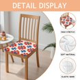 thumbnail image 2 of Red and Blue Pioneer Flower Modern Art Seat Covers for Dining Room Chairs Set Of 4,Stretch Printed Washable Chair Seat Cover with Elastic Ties and Button,Removable Waterproof Couch Cushion Covers, 2 of 5