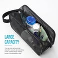 thumbnail image 3 of Bolsa de ducha de malla, organizador de accesorios de malla portátil negro, bolsa para gimnasio, dormitorio universitario (negro), 3 of 4