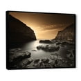 thumbnail image 2 of Designart "Monochrome Horizon Of A Rocky Beach IV" Coastal Ocean Floater Framed Canvas Art Print, 2 of 5