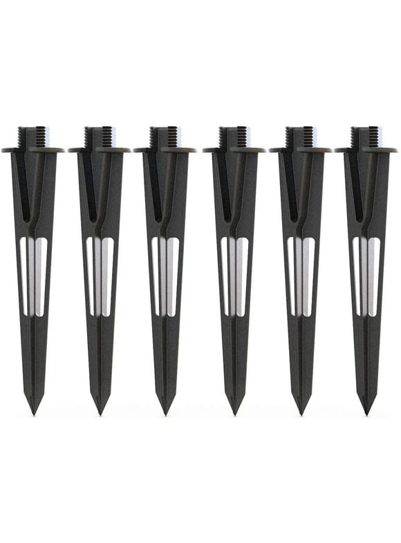Malibu Landscape Lighting Stake 6 Pack Metal Outdoor Sturdy Solid Ground Spike Die-cast Aluminum for Flood Light Pathway Light In-ground Lights