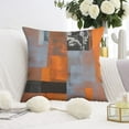 thumbnail image 3 of 20x20inches Decorative Throw Pillow Covers Burnt Orange with Taupe Abstract Art Square Pillow Covers Design 2 Pcs for Sofa Couch Bedroom Living Room and Outdoor Home Décor, 3 of 7