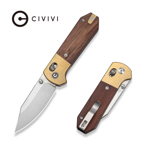 CIVIVI Knives Yonder Crossbar Lock Guibourtia Wood & 14C28N Stainless Pocket Knife
