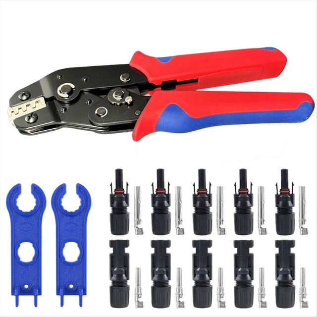 Juego de Herramientas Crimpado para Paneles Solares Fotovoltaicos, Kit Conectores 1000 V y 30 A Cables Fotovoltaicos/ 2,5/4/6 mm².