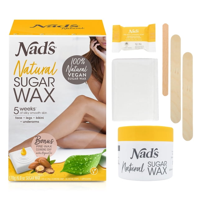 Kit de depilación con cera Nad's Body+Face All Skin con cera de 180 ml