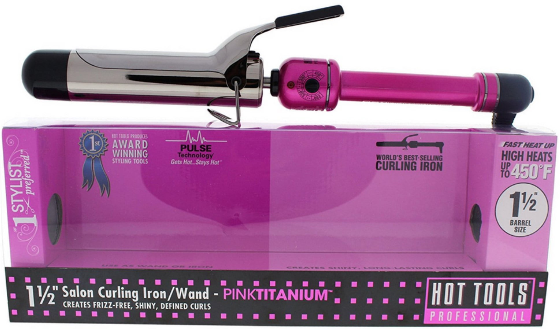 Vidal Sassoon Hot Tools PINKTITANIUM Salon Titanium Curling Iron 1 ea -  Walmart.com