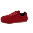 thumbnail image 2 of Domzle Women Faux Suede Lace-Up Fashion Sneakers Non Slip Tennis Sneaker Shoes Comfortable Athletic Sneakers Lightweight Walking Shoes Red, 2 of 5