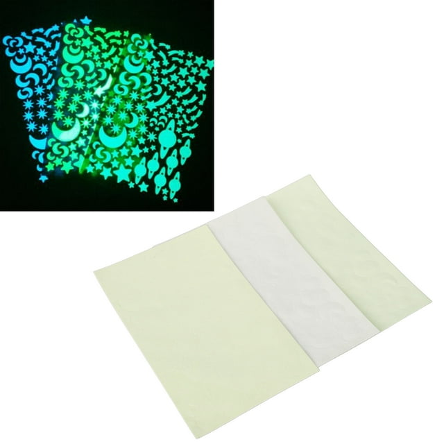 Calcomanías De Pared Fluorescentes, Pegatinas De Techo Que Brillan En La Oscuridad, Decoración De La Habitación, 3 Hojas, Patrones Múltiples, Verde, Larga Duración Para