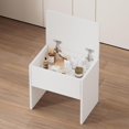 thumbnail image 3 of Montary MDF Vanity Desk w/ Foldable LED Mirror - 2 Drawers & Stool for Teens/Adults, Bedroom (White, 18"W), 3 of 8