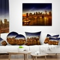 thumbnail image 4 of Designart Manhattan Sunset on East River - Cityscape Photo Throw Pillow - 16x16, 4 of 5
