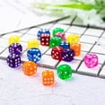 thumbnail image 4 of 100 Pieces 16mm Transparent Color Rounded ,  Plastic, Various Colors, Easy to Read, 6 Sided  Set with Black Velvet Bag, 4 of 8