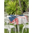 thumbnail image 3 of Outdoor Tablecloth with Umbrella Hole for Patio/Picnic/Party/Camping, Red Orange Coastal Waterproof Table Cloth Round Cover Washable, Starfish Shell Coral Summer Beach Ocean (Dia 54"), 3 of 9