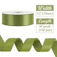 thumbnail image 2 of Cinta decorativa HUIHUANG satinada de 3,8 cm x 45,7 m, color verde oliva, 2 of 7