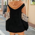 thumbnail image 4 of Abrigo Cálido Borroso Para Mujer, Abrigo Polar Con Capucha Para Mujer Bloques De Color Para Ir De Compras Para Dama ANGGREK Negro M, 4 of 6