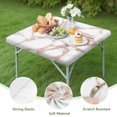thumbnail image 4 of White Rose Gold Marble Square Fitted Tablecloth with Elastic Edge,Square Table Cover,Washable Elastic Table Cover for Home Kitchen Party Decor 34"x34", 4 of 6