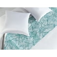 thumbnail image 2 of Floral Print Bed Runner, Outline Lily Flowers on Pastel Aquatic Colors and Hues Delicate Petals, Decorative Accent Bedding Scarf for Hotels Homes & Guest Rooms, King, Seafoam Pale Blue, by Ambesonne, 2 of 3