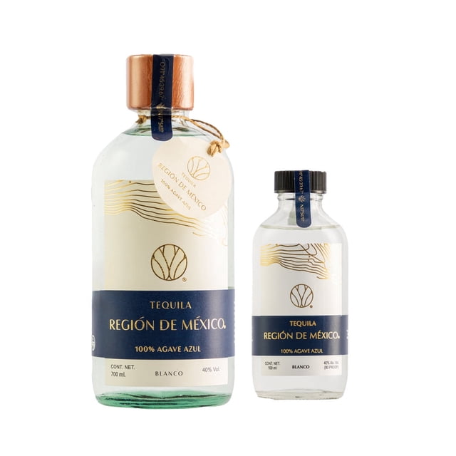 Tequila Región De México Blanco 700 Ml Con 100 Ml Mini Región de México Tequila Blanco