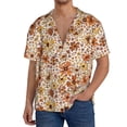 thumbnail image 2 of Picia Wildflowers Vintage Men's Linen Shirts Short Sleeve Cuban Beach Shirts Casual Shirts Button Down Shirt for Men Beach Summer Wedding Shirt-Large, 2 of 7