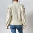 thumbnail image 3 of Gibobby SuéTer Para Mujeres Suéter de punto de colorido con cuello redondo elegante para mujer: elegante de otoño e invierno(Beige,G), 3 of 6