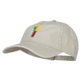 thumbnail image 2 of Benin Map Flag Embroidered Washed Cap - Stone OSFM, 2 of 5