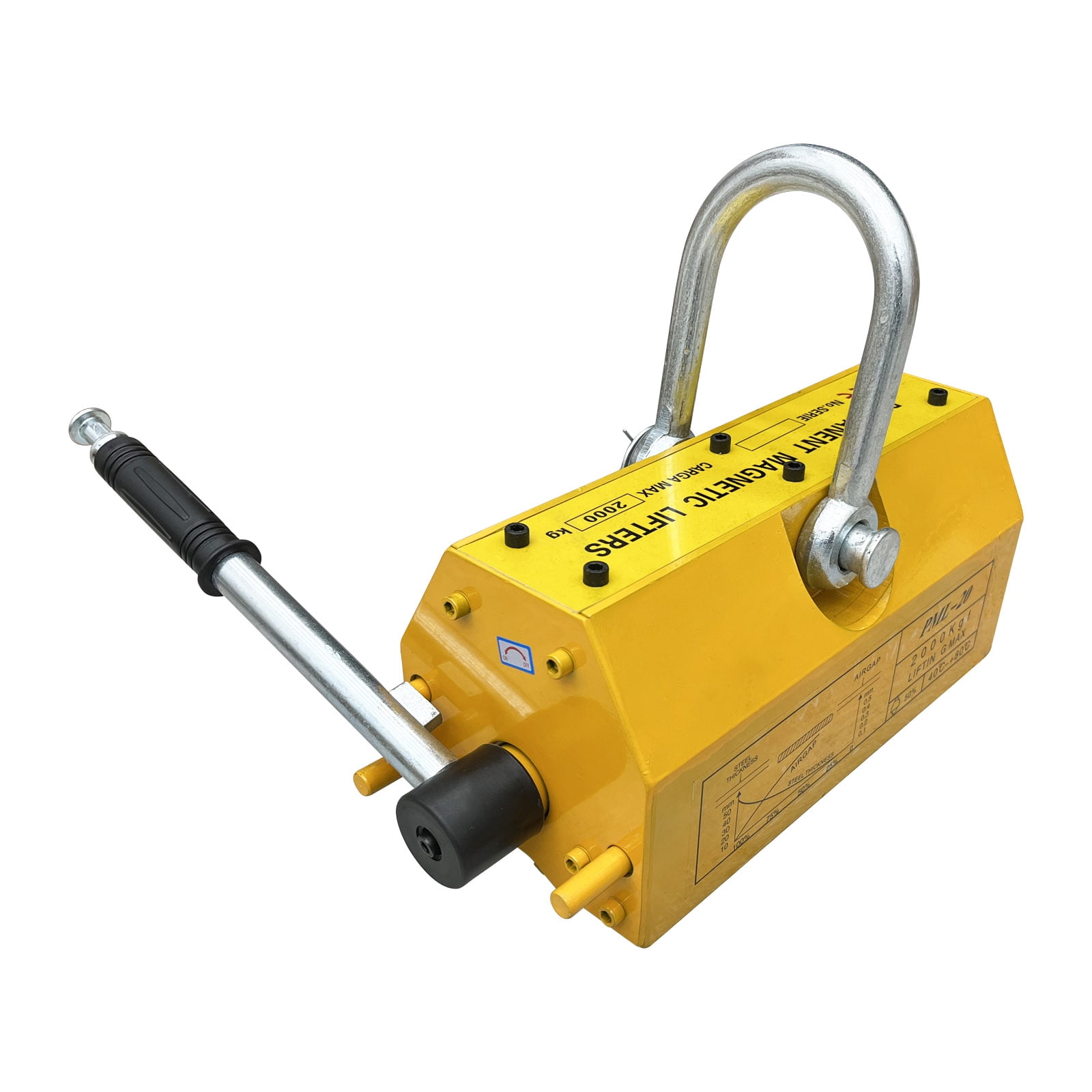 PreAsion 4409lbs/2000kg Permanent Magnetic Lifter Steel Magnetic Lifter Heavy Duty Crane Hoist Neodymium Magnet