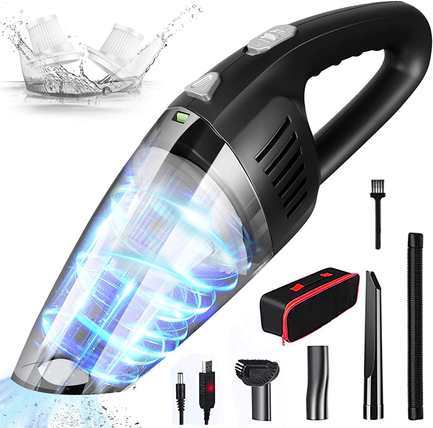 Car portable wireless dry and wet vacuum cleaner household handheld high power 