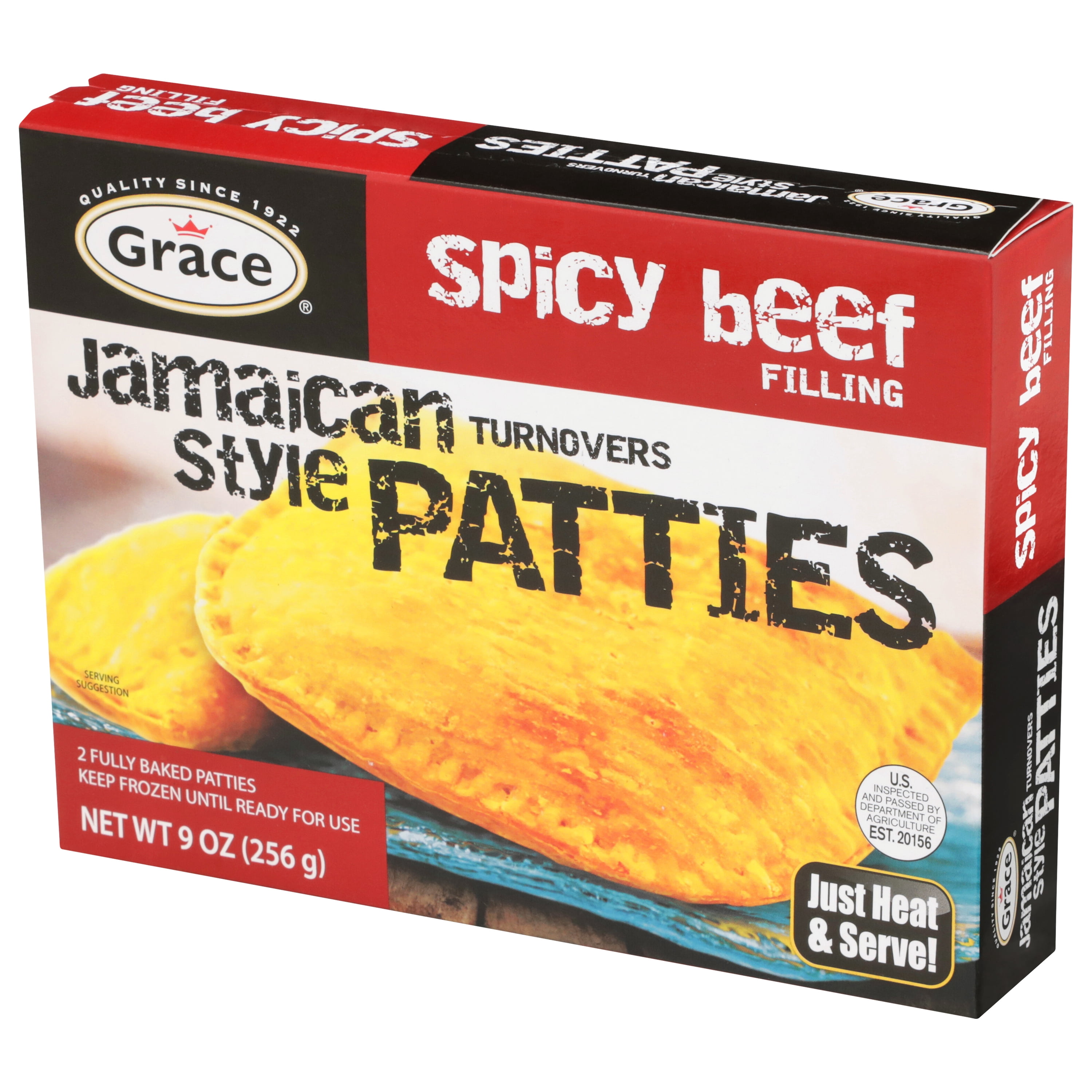 Grace Spicy Beef Patties, 2 Pack, 9 oz (Frozen)