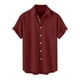 thumbnail image 1 of Mens Manga Corta Botón Abajo Camisas, Cuello de Vuelta Impresa Blusa, Top de Verano de la Moda Casual, 1 of 9